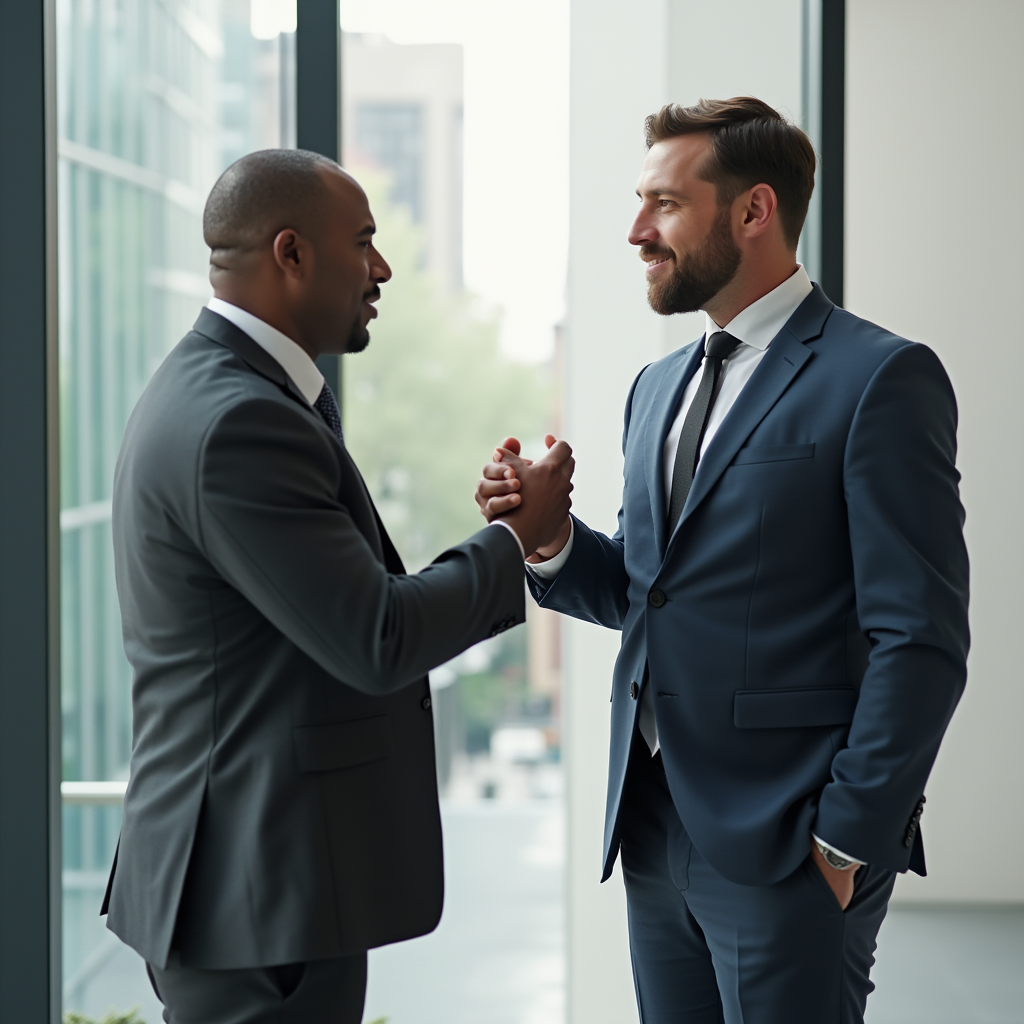 Business men shacking hand